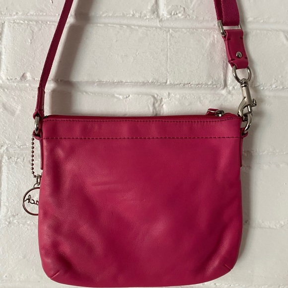COACH Mini Hot Pink Leather Crossbody - Picture 2 of 8